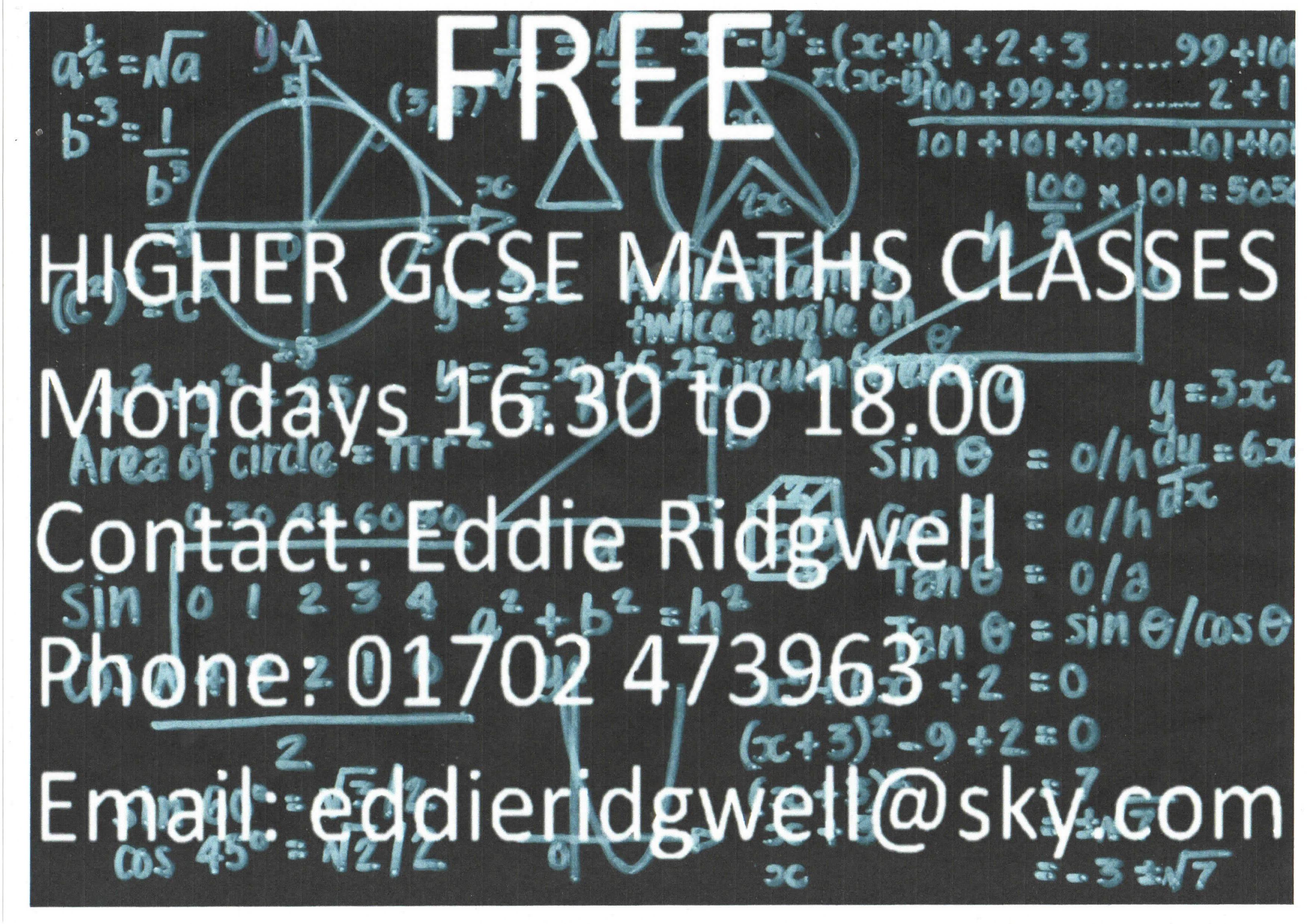 Mathematics higher GCSE classes for year 11 students